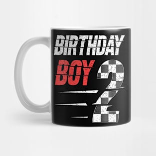 Kids Birthday Boy 2 Two Racing Flag 2Nd Birthday Race Car Toddler Mug